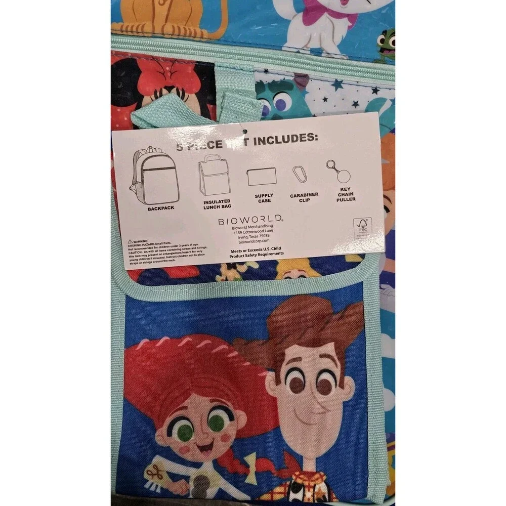 Disney Characters 5 pc Backpack Set